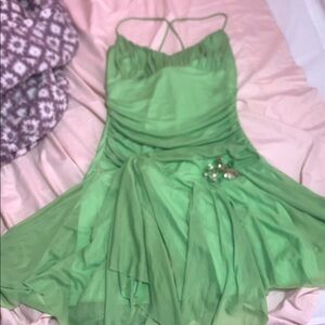 Stylish Green Dress with Floral Detail